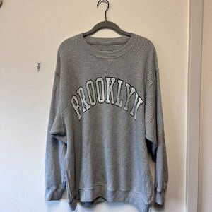 aerie "Brooklyn" overzied waffle sweatshirt